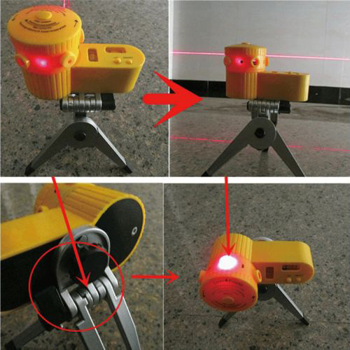 Nivela laser multifunctionala cu trepied mini, proiectie cruce, 5 moduri, pentru aliniere precisa