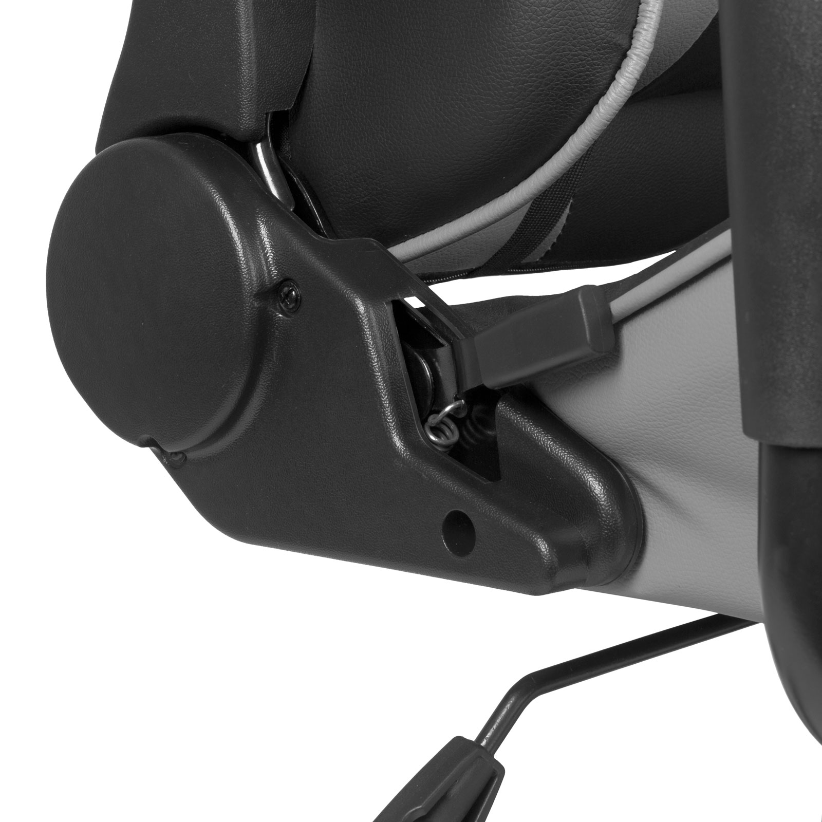 Scaun gaming ergonomic cu perne lombare si tetiera, reglabil, gri negru, rotativ, suport 110 kg