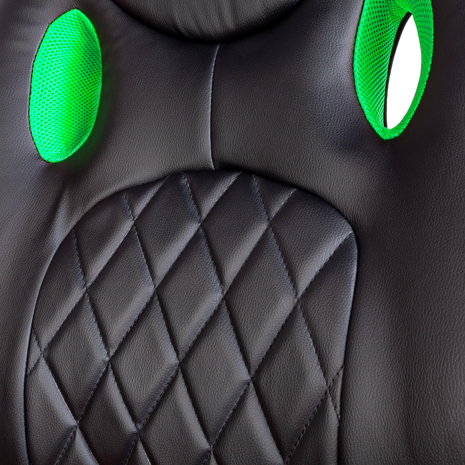 Scaun gaming ergonomic reglabil, cu cotiere fixe, negru verde, rotativ, suport 110 kg