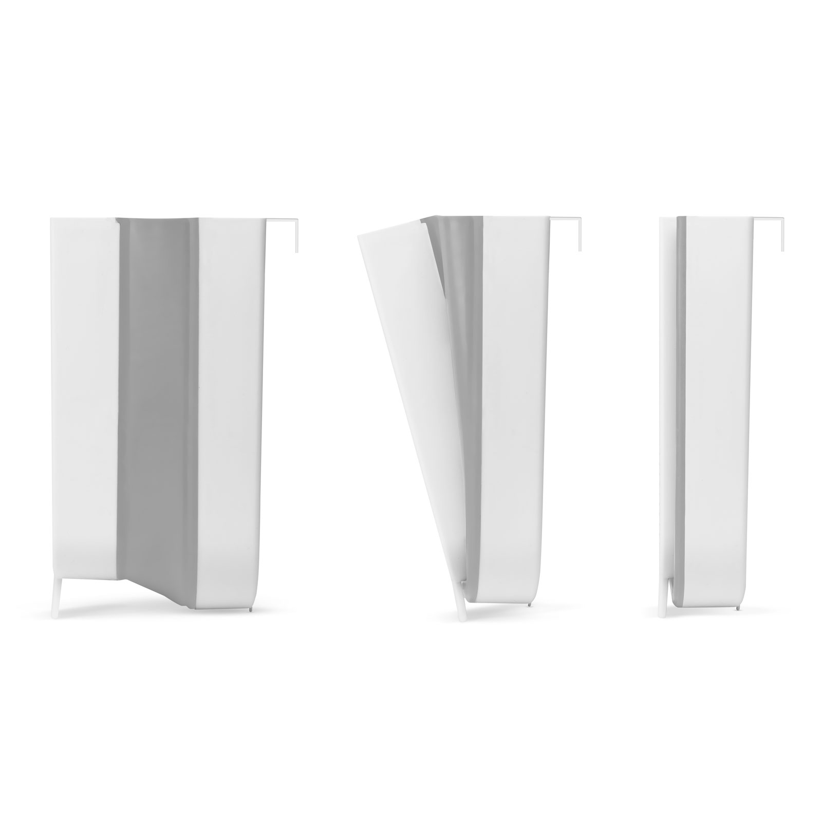 Cos gunoi suspendat pentru usa dulap 12L, 25x17x28.5 cm, plastic, alb gri, pentru bucatarie sau baie