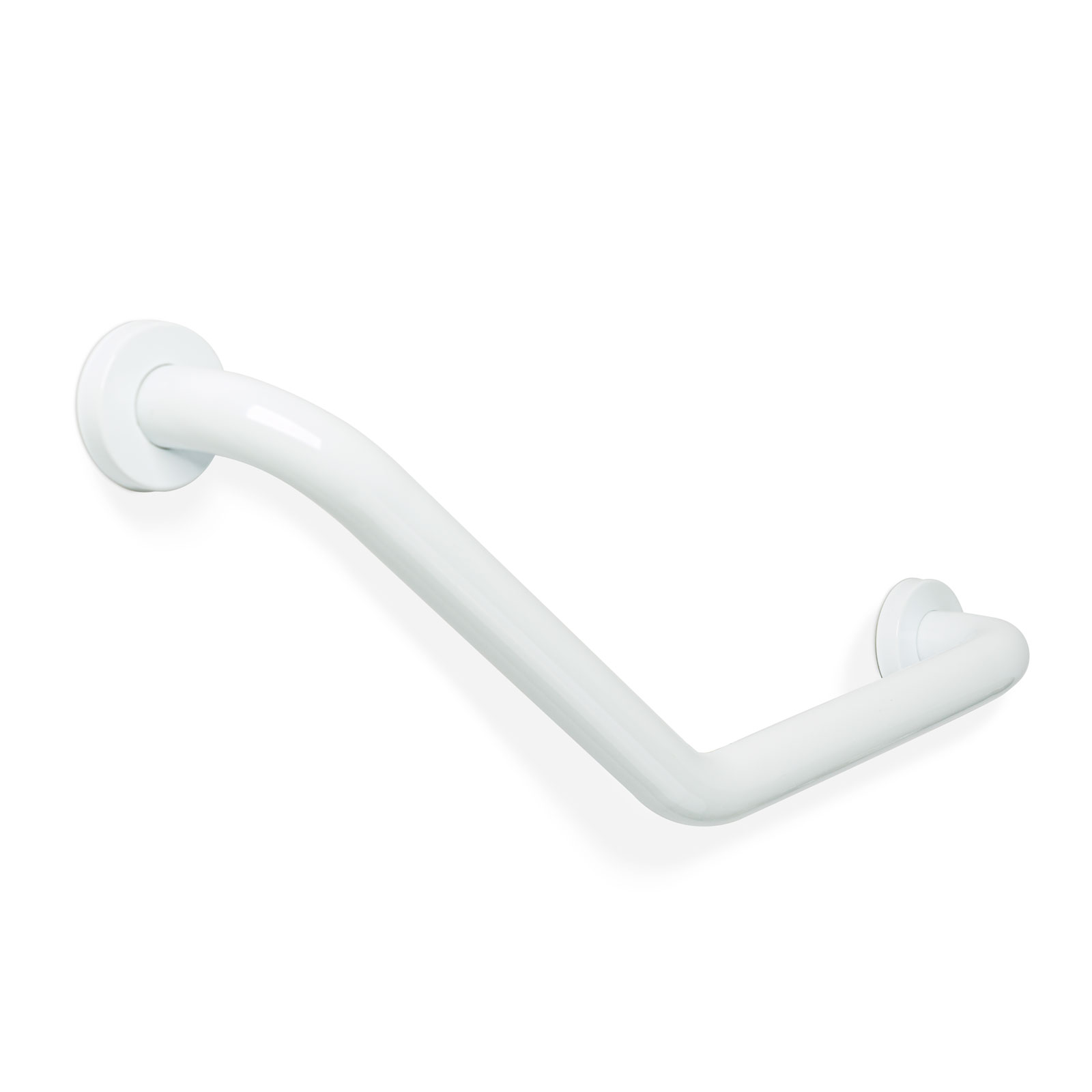 Maner siguranta baie inox 45 grade, bara sprijin cada si dus, suport perete 25+25 cm