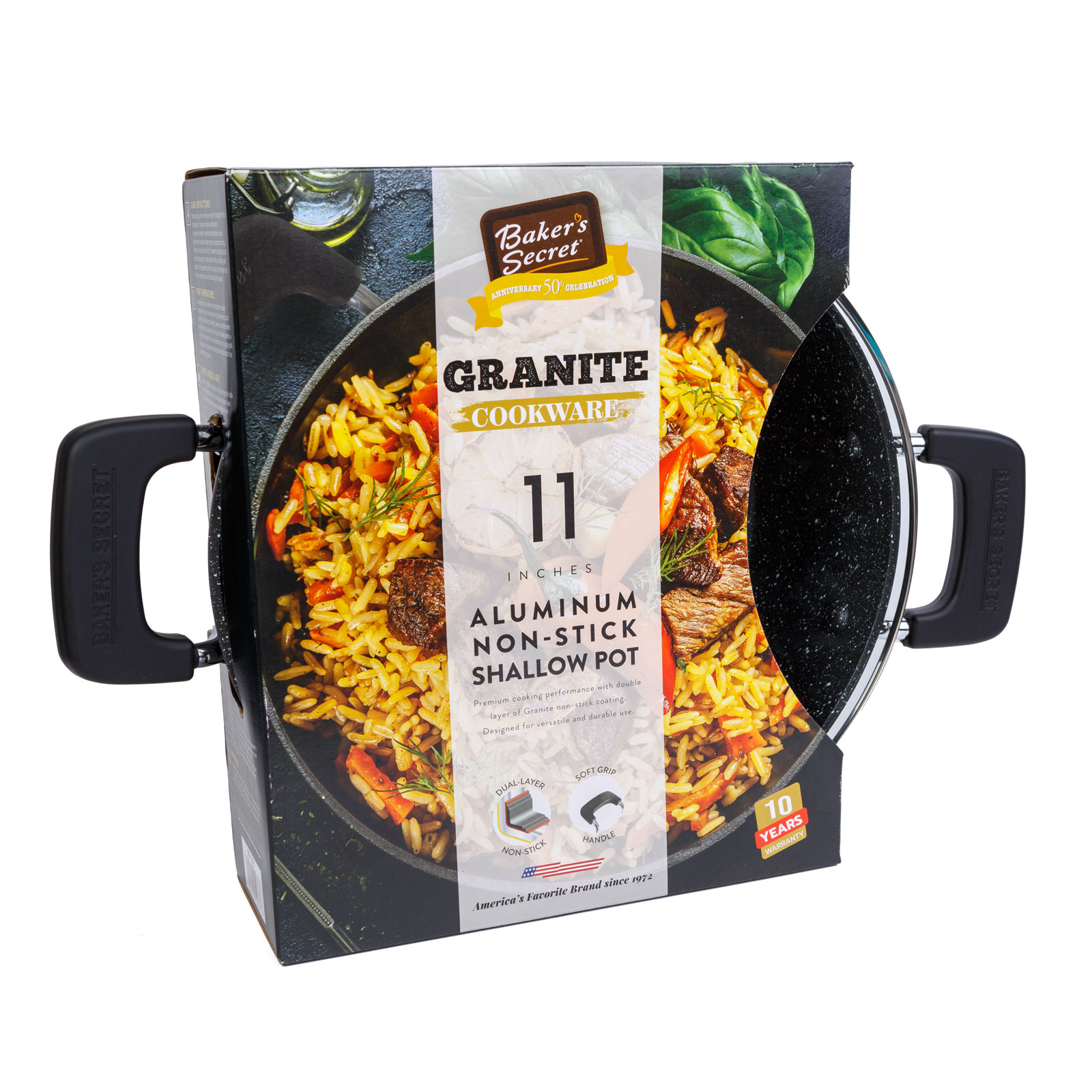 Tigaie aluminiu cu capac Baker's Secret, Ø30 cm, compatibila inductie
