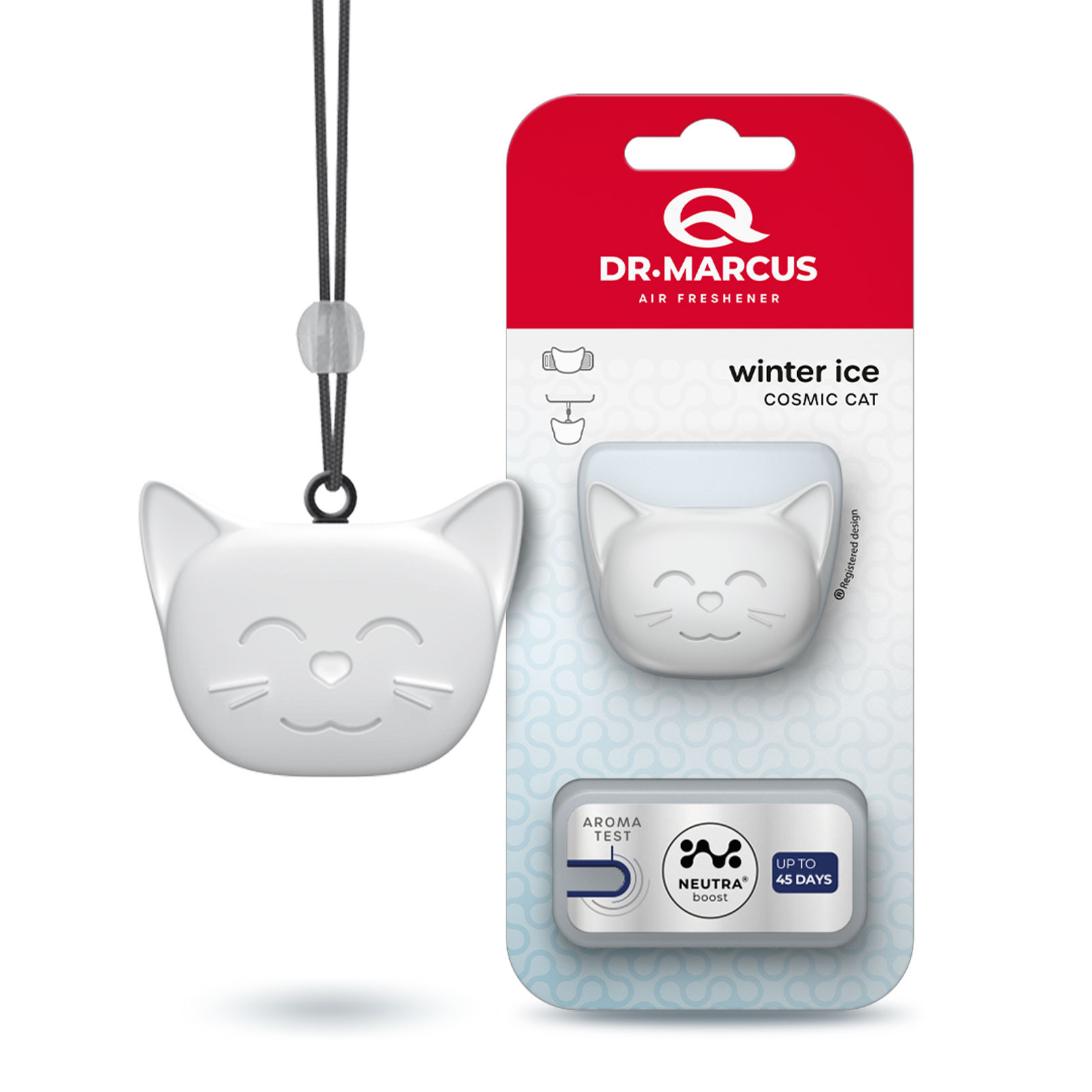 Odorizant auto Dr. Marcus Cosmic Cat Winter Ice, efect minim 2 saptamani