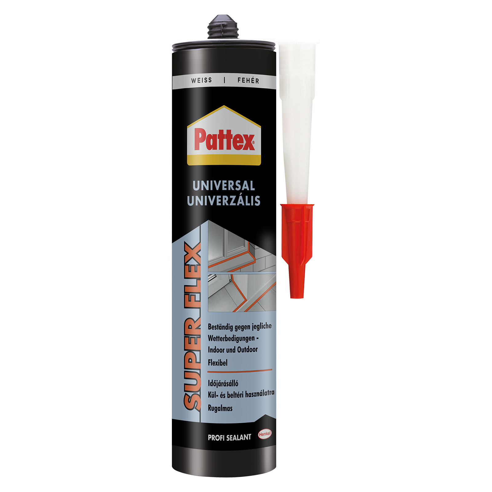 Silicon universal Pattex alb 280ml, etansant baie bucatarie rezistent apa interior exterior
