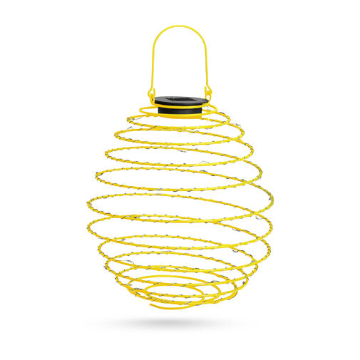 11248 • LED-es szolár spirál gömb lámpa - melegfehér - 22 cm - sárga színben