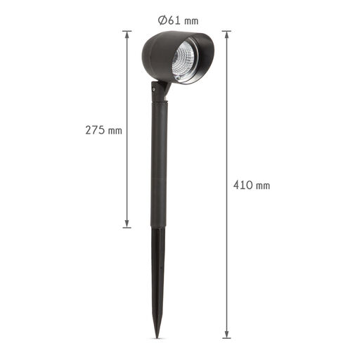 11251 • LED-es szolár lámpa fényvetővel - fekete - 410 mm