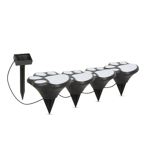 11255 • LED-es szolár lámpa - kutya lábnyom, leszúrható - műanyag - fekete - 360 cm