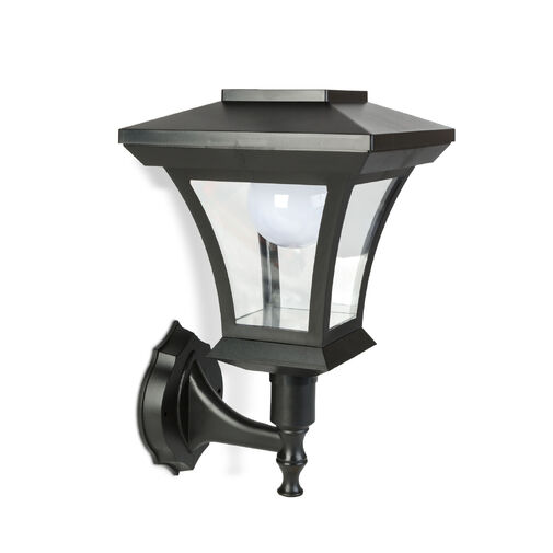 11404A • LED-es szolár lámpa - fali - 21 x 21 cm - 8 LED - fekete - melegfehér