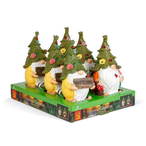 11422 • LED-es szolár manó - 2 féle - melegfehér LED - műgyanta - 10 x 8,5 x 18,5 cm