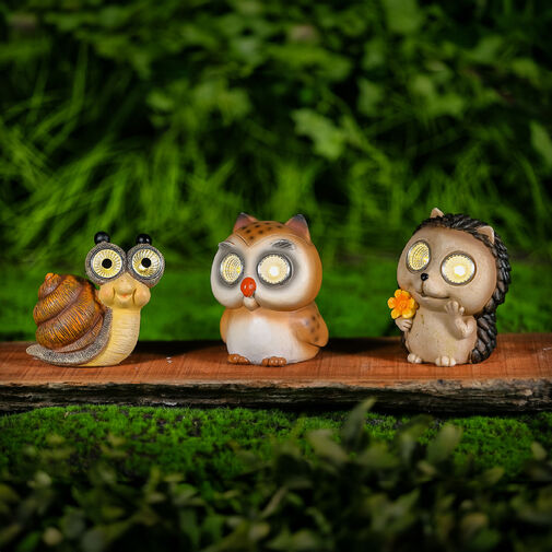 11429B • Szolár állatfigurák - 3 féle - 2 melegfehér LED - 10 cm