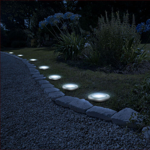 11440B • LED-es leszúrható szolár lámpa - kör alakú - hidegfehér - 11 cm