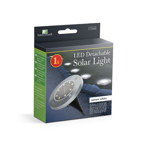 11440C • LED-es leszúrható szolár lámpa - kör alakú - középfehér - 12 cm