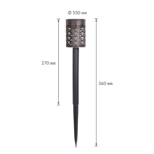 11730 • Leszúrható LED szolár - láng hatással - 5,5 x 27 (+9) cm