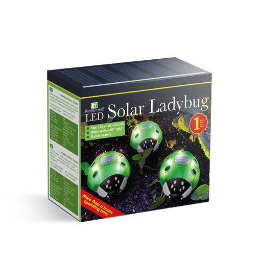 11764B • Szolár katicabogár - zöld - 14,5 x 12 x 6 cm - 6 melegfehér LED