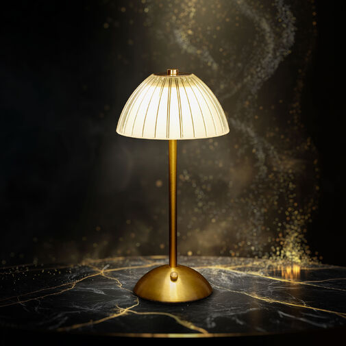 12501 • Asztali lámpa - arany színű - állítható színhőm, fényerő - akkumulátoros - USB