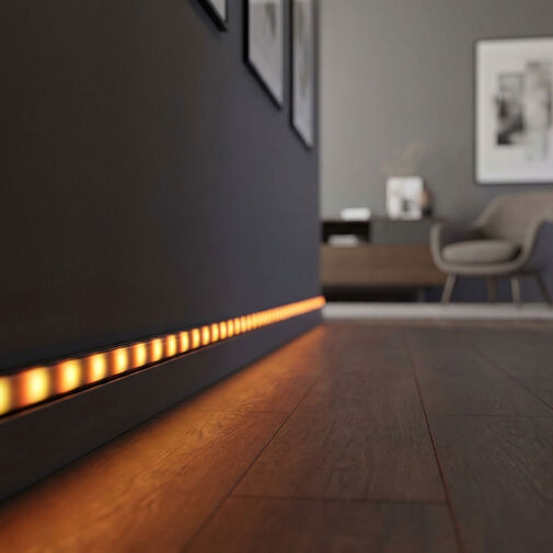 41010A2-BK • LED aluminium profil sín - 2000 x 17 x 8 mm - U profil - fekete