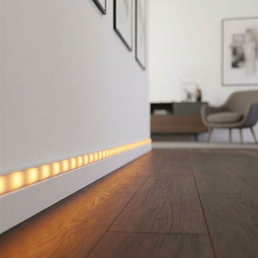 41011A1-WH • LED aluminium profil sín - 1000 x 23(17) x 8 mm - süllyeszthető U profil - fehér