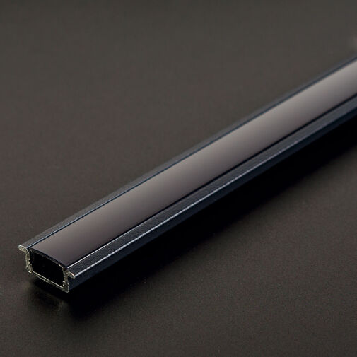 41011A2-BK • LED aluminium profil sín - 2000 x 23(17) x 8 mm - süllyeszthető U profil - fekete