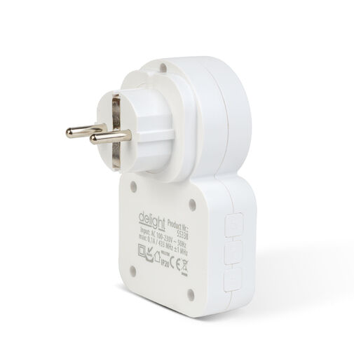 55338 • Digitális elem- és vezeték nélküli csengő - Kinetic - 220-240V AC aljzat - fehér - kék LED