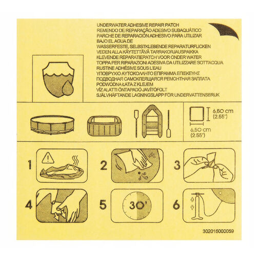 56431 • Vízálló medence, úszógumi javítófolt - 6,5 x 6,5 cm - 10 db / csomag