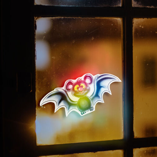 56512D • Halloween-i RGB LED dekor - öntapadós - denevér