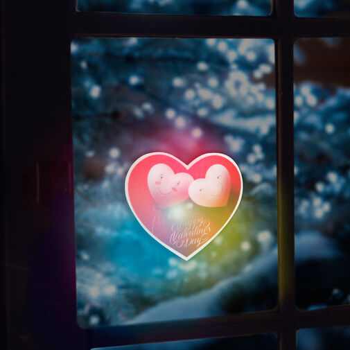 56513C • Valentin napi RGB LED dekor - öntapadós - szív