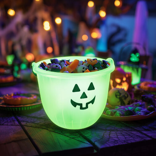 56577 • Halloween-i dekoráció - foszforeszkáló vödör - 2 féle - 20 x 16 cm