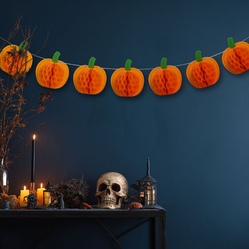 56586 • Halloween-i dekoráció - tök lampion girland - papír - 2 m