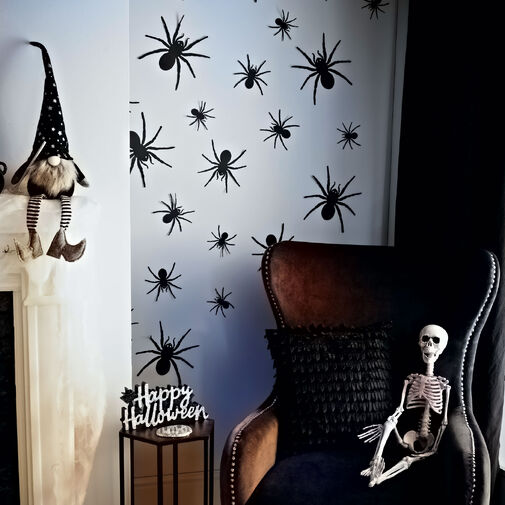 56587A • Halloween-i dekoráció - pók szett - öntapadós - fekete - 30 db / csomag