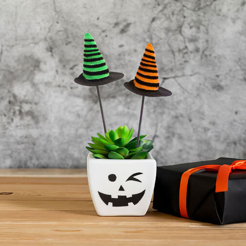 56593 • Halloween-i dekoráció szett - boszorkánykalap - leszúrható - 20 x 7 cm - 3 db / csomag
