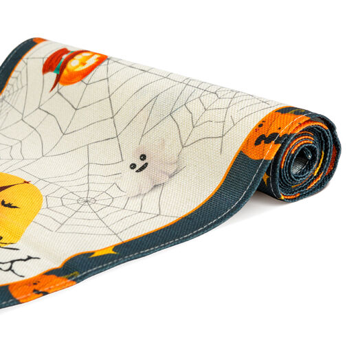 56595A • Halloween-i dekoráció - asztalterítő futó - halloween-i motívumokkal - 184 x 33 cm