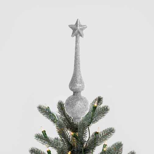 58062B • Karácsonyfa csúcsdísz - 18,5 cm - ezüst