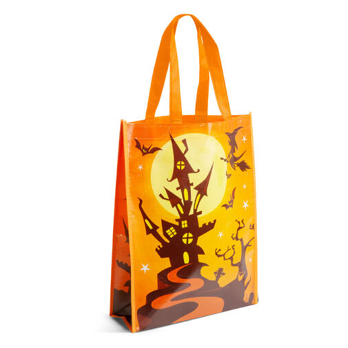 58184 • Halloween-i ajándéktáska - narancssárga / lila - 30 x 40 x 10 cm