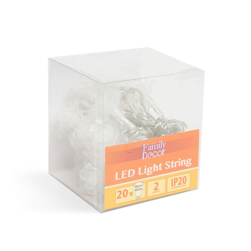 58218A • LED fényfüzér - virág - 2,3 m - 20 LED - melegfehér - 3 x AA