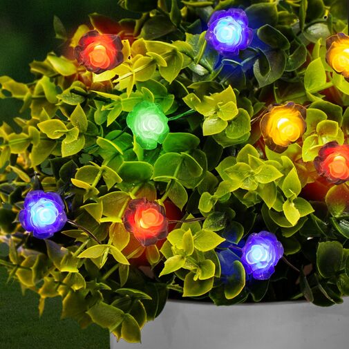 58218B • LED szolár fényfüzér - virág - 2,3 m - 20 LED - színes