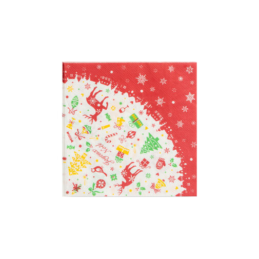 58224A • Karácsonyi papír teríték szett - 12 tányér, 6 pohár, 20 szalvéta