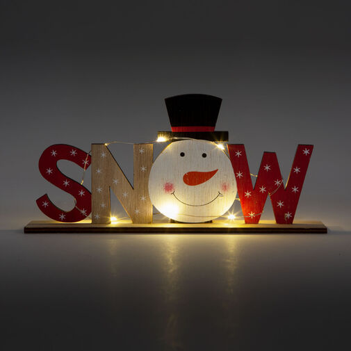 58249B • LED-es karácsonyi polcdísz - hóemberes - 24 x 4 x 11 cm