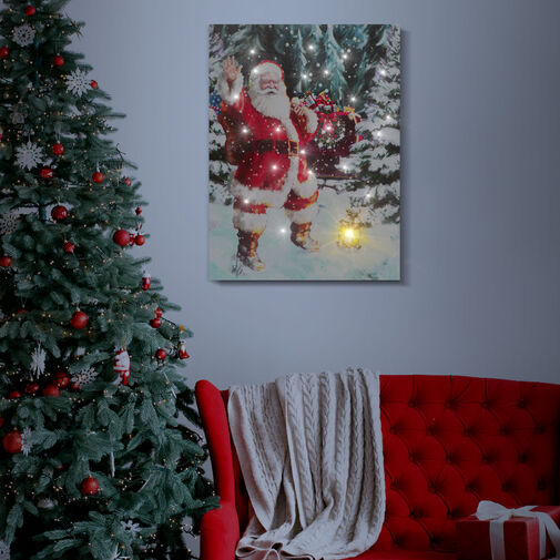 58465 • Karácsonyi LED-es hangulatkép - fali akasztóval, 2 x AA, 30 x 40 cm