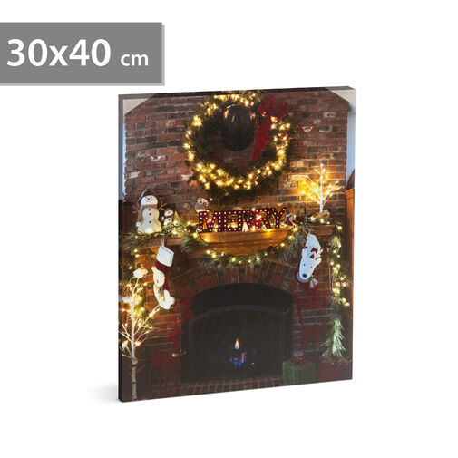 58467 • Karácsonyi LED-es hangulatkép - fali akasztóval, 2 x AA, 30 x 40 cm