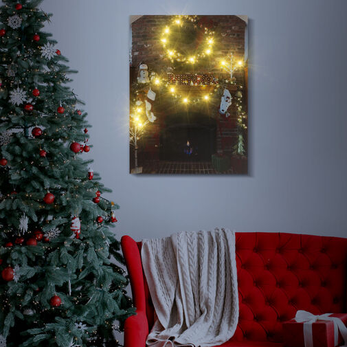 58467 • Karácsonyi LED-es hangulatkép - fali akasztóval, 2 x AA, 30 x 40 cm