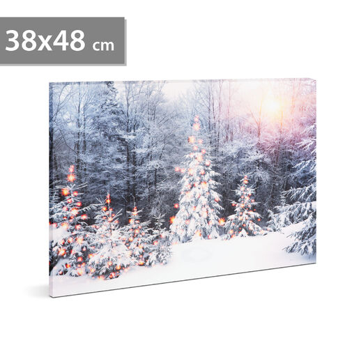 58474 • LED-es fali hangulatkép - téli táj -  2 x AA, 48 x 38 cm