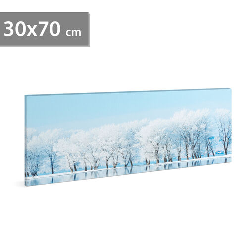 58480A • LED-es fali hangulatkép - téli táj -  2 x AA, 70 x 30 cm