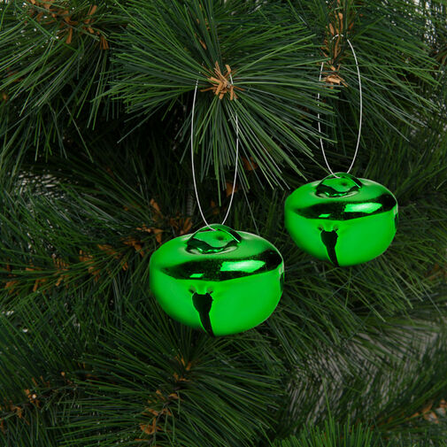 58621D • Karácsonyi dísz - akasztható, csilingelő - fém, 20 mm - zöld - 9 db / csomag