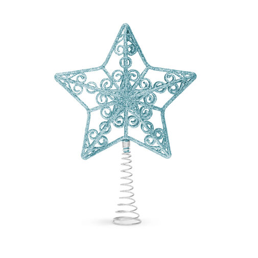58679A • Karácsonyfa csúcsdísz - csillag alakú - 20 x 15 cm - világoskék