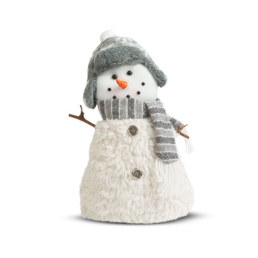 58730B • Karácsonyi hóember dekor - bot kezekkel, sapkában - 35 x 22 cm