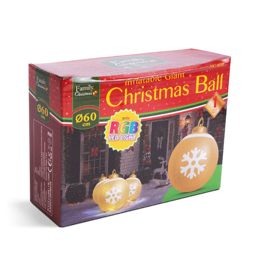 58740B • Felfújható RGB LED-es óriás karácsonyi gömb - 60 cm