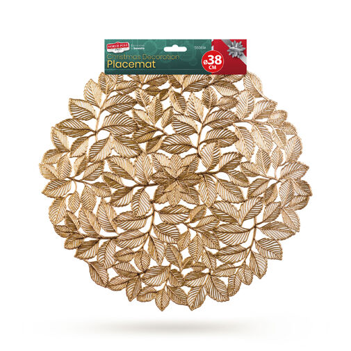58861A • Tányéralátét - arany - fémes hatású - kör - PVC - 38 cm