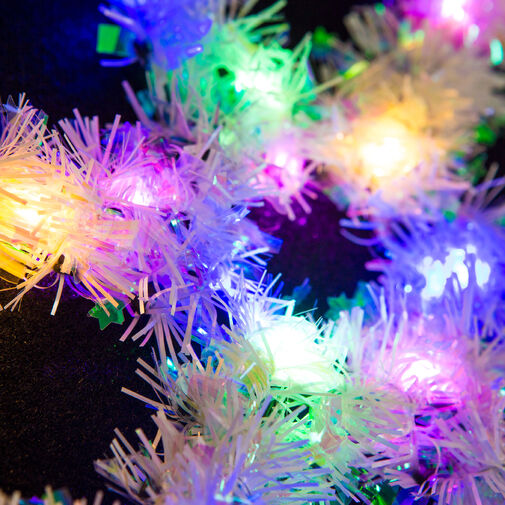 58941 • Karácsonyi dekoráció - irizáló, színes LED-es hópehely - 32 cm - elemes