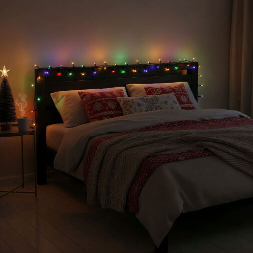 59766 • Fényfüzér - 5 m - színes - 100 LED - 220-240V - 6W - zöld kábel