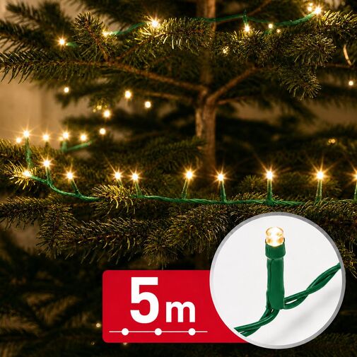 59766W • Fényfüzér - 5 m - melegfehér - 100 LED - 100-240V - 6W - zöld kábel